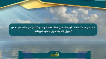 المصرية للاتصالات توجه تحذيرًا هامًا لعملائها وتشارك رسالة عاجلة عبر تطبيق My WE حول حماية البيانات